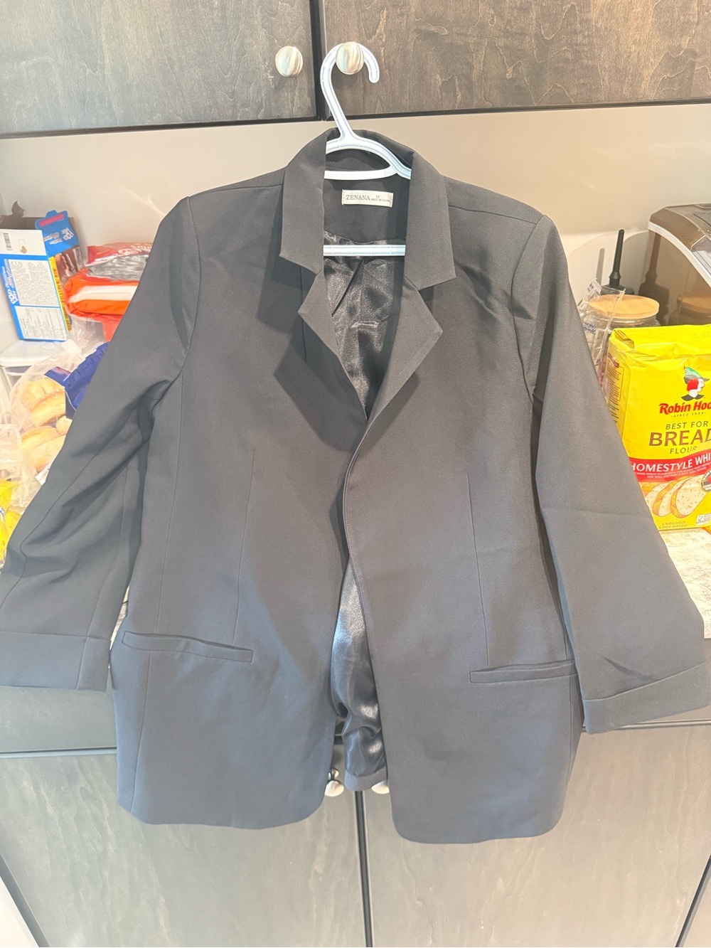 Zenana Outfitters Black Women's Open-Front Blazer